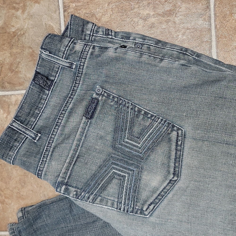 7 For All Mankind Relaxed Fit Button Fly Stretch 7FAM Mens Jeans Size 38 x 30 - Picture 2 of 9